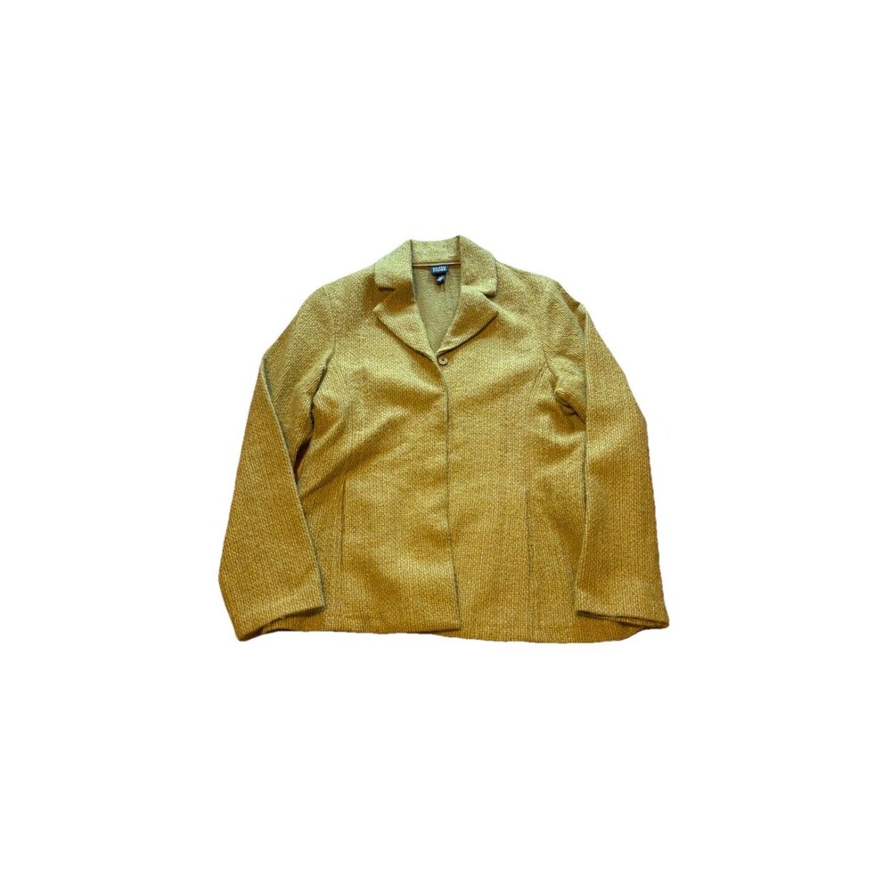 Elieen Fisher Wool/Mohair Blend Textured Snap Blazer Golden Mustard Size L